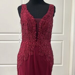 Burgundy evening gown / prom dress.